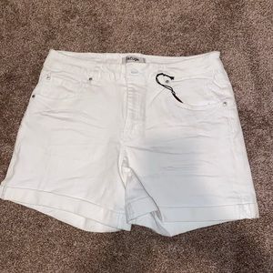 White jean shorts